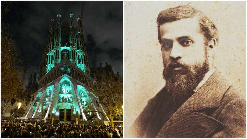 Antoni Gaudi y el templo de la Sagrada Familia de Barcelona. / 