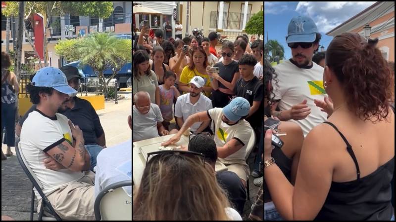 Bad Bunny sorprendido jugando dominó en la calle: el regreso del ídolo