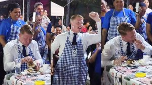 Mormón gana concurso comelón de pupusas en El Salvador