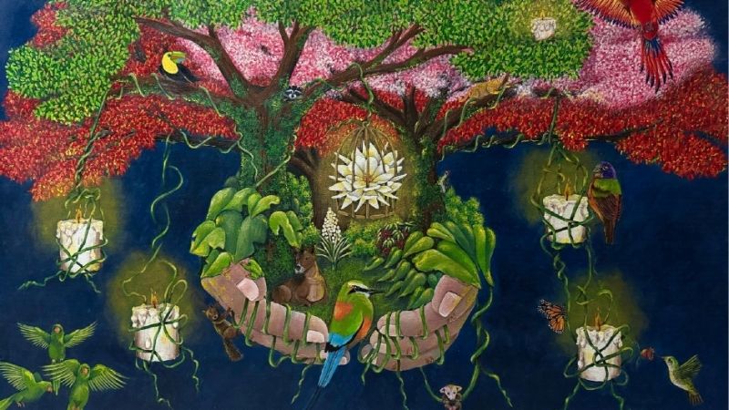 Arte de Cynthia Marcela Carranza, la artista más joven del colectivo. / 