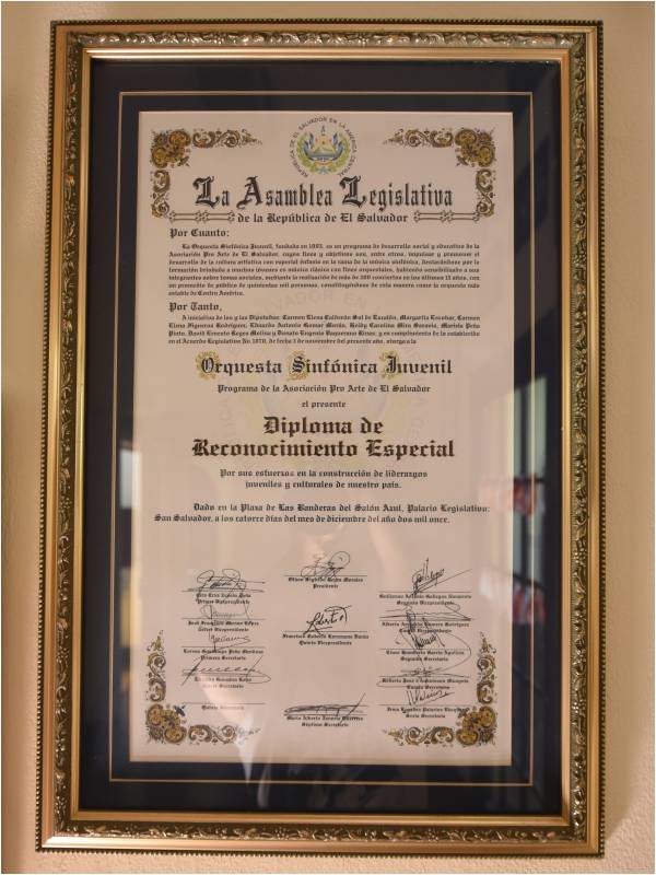 Reconocimiento otorgado a la OSJ por su liderazgo juvenil