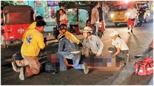 Momento en que la víctima es auxiliada. Foto / Cortesía Cruz Roja