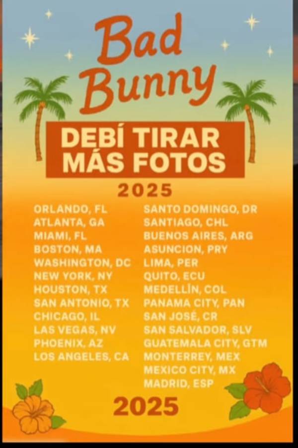 Bad Bunny alarga su gira "Debí tirar más fotos"