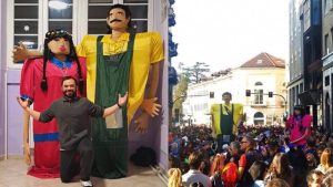 La Gigantona se robó el show en Italia.