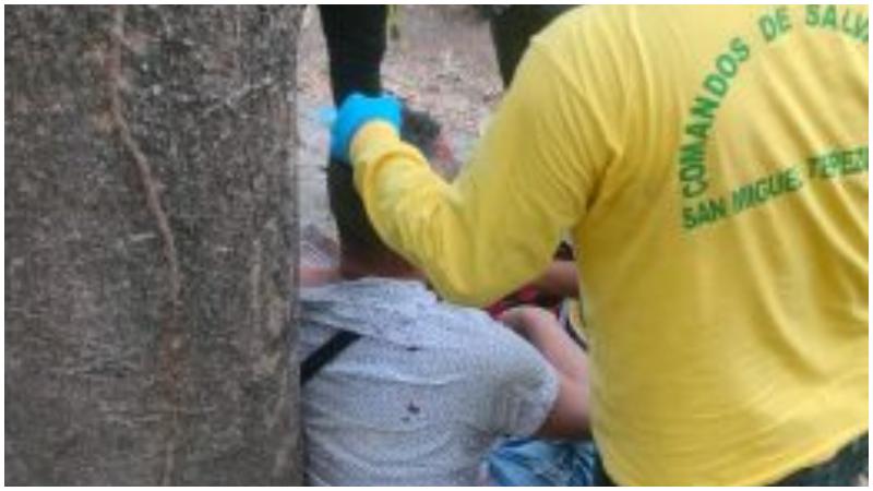 La víctima recibió el golpe en la cabeza. Foto / Comandos de Salvamento