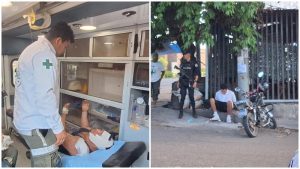 El acompañante resultó herido tras el accidente. Foto / Cortesía Cruz Verde