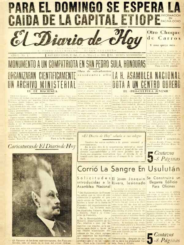 primera edicion de el diario de hoy