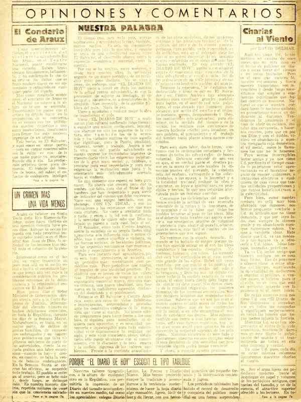 primera edicion de el diario de hoy