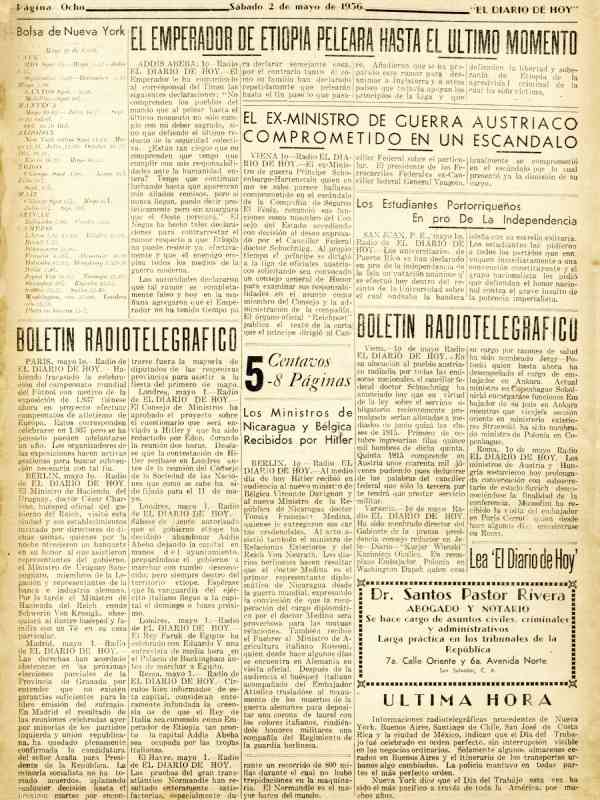 primera edicion de el diario de hoy