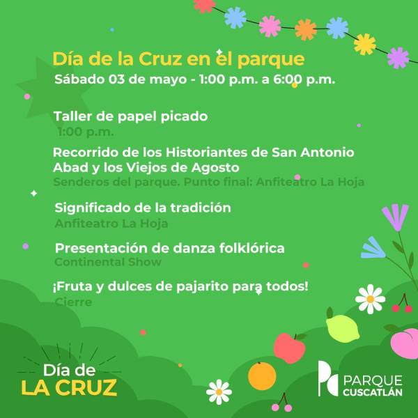 Agenda Día de la Cruz en el parque Cuscatlán en 2025