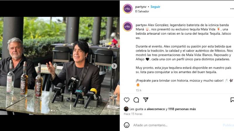Alex Gonzalez lanza su tequila en El Salvador