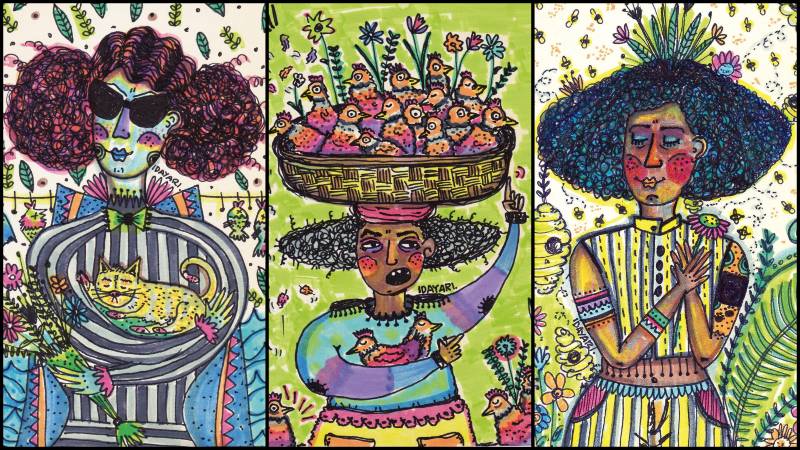 Ilustraciones de la artista salvadoreña Ivette Guardado