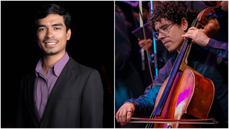 Músicos Elezar Membreño y Carlos Paz en concierto con Gracia González en el Marte