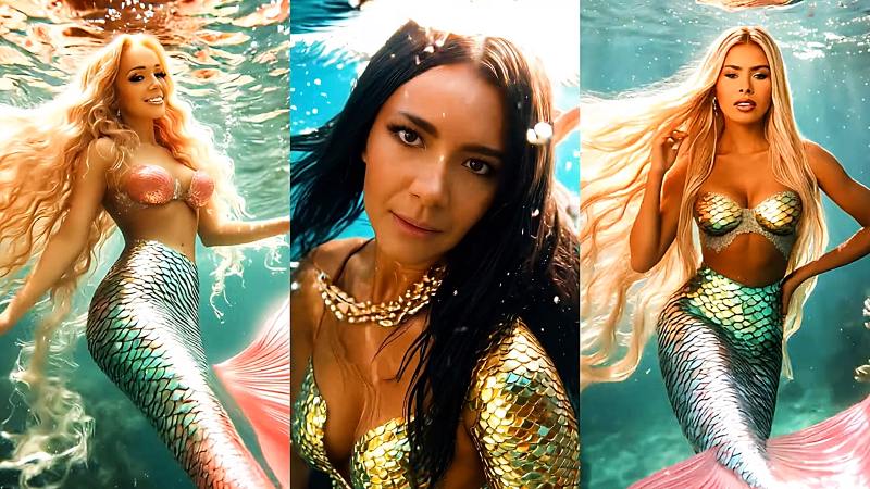 Famosas salvadoreñas convertidas en sirenas gracias a IA