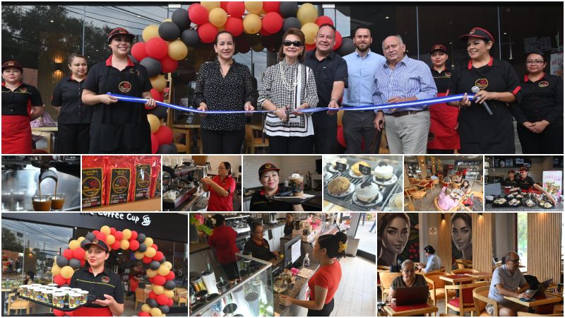 Ceremonia de inauguración con bendición de la nueva sucursal, la número 47 de la cadena en el país, que refuerza su liderazgo como marca preferida de café salvadoreño. Fotos: Emerson Del Cid.