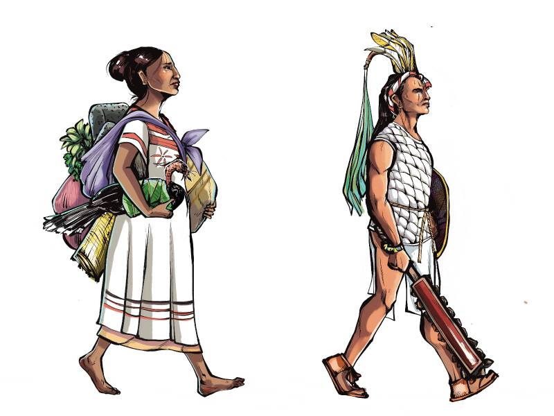 Ilustraciones sobre los habitantes indigenas de hace cinco siglos