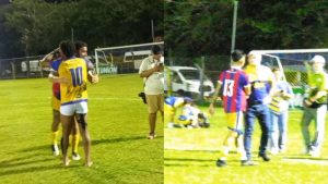 Jugadores intercambio camisetas Limeno FAS