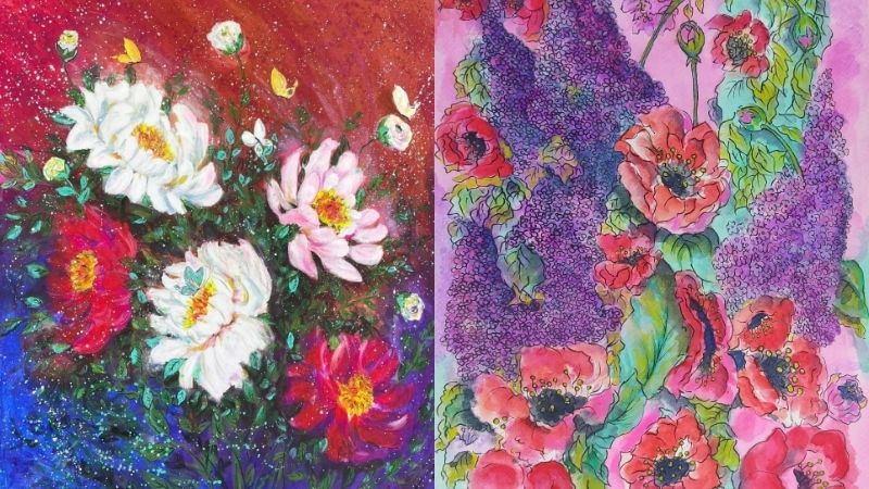 Obras de la exposición: Liricas Pictoricas de Flor Nuila