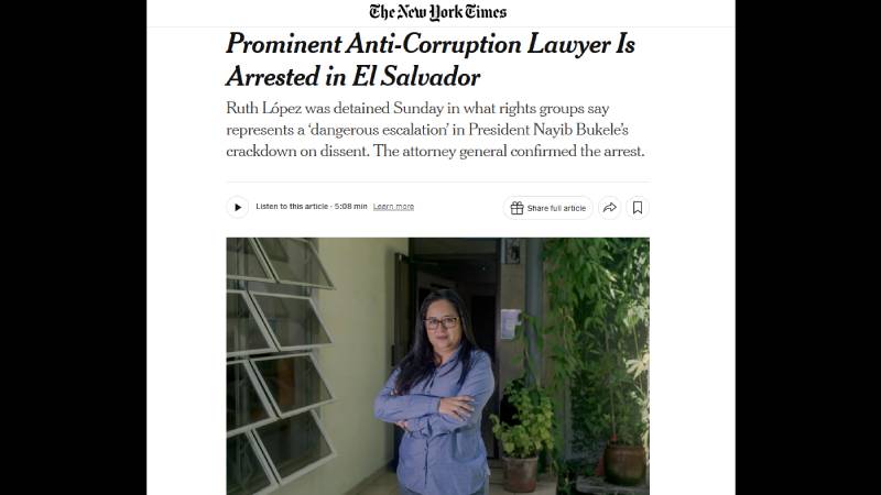 NYT Ruth-Portadas Internacionales Caso Ruth López