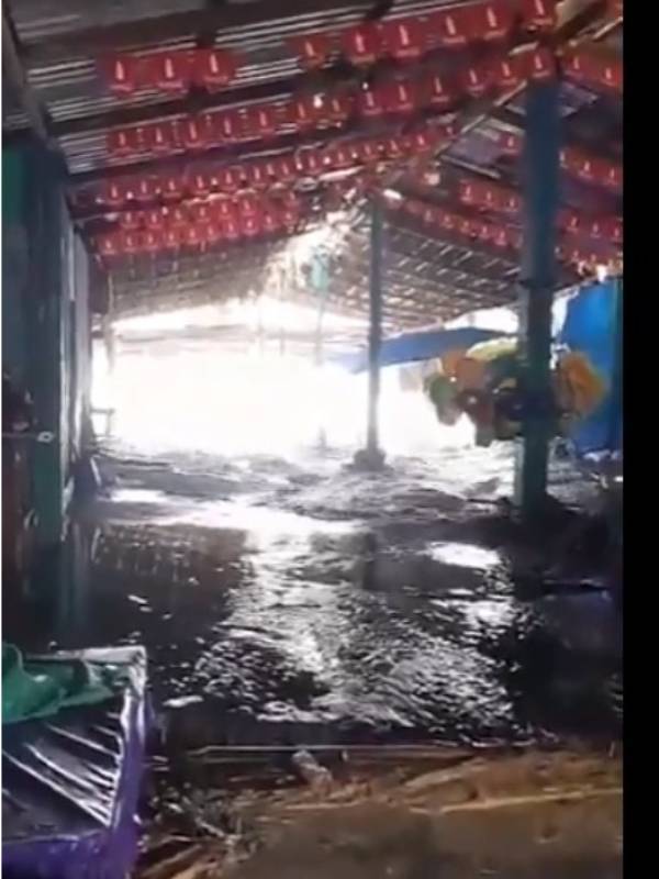 Oleaje fuerte playa Majahual