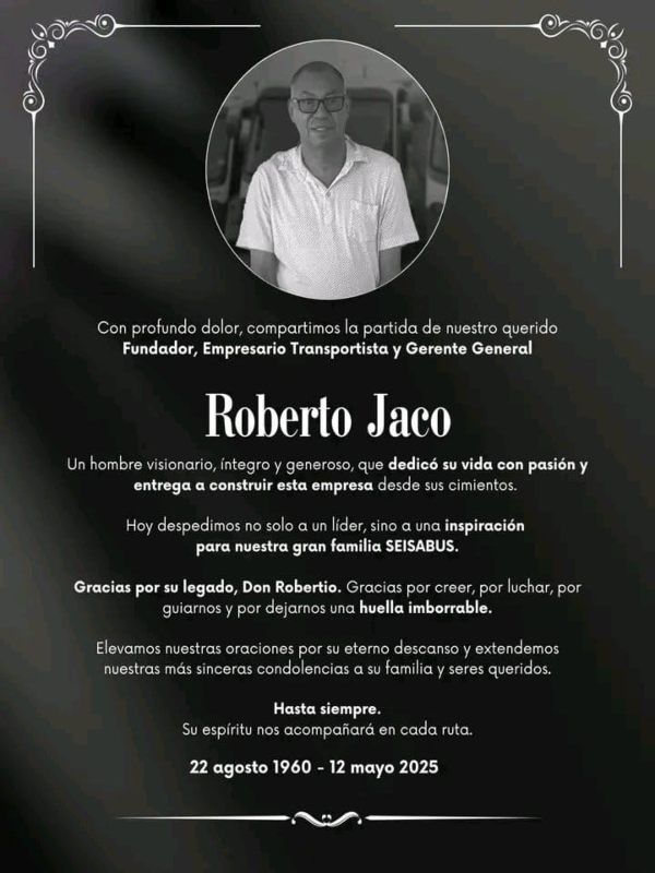 Roberto Jaco empresario detenido fallece