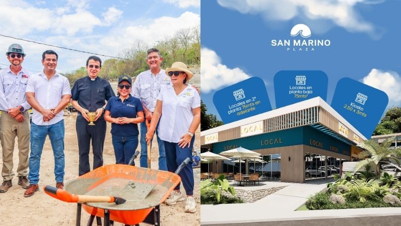 El acto de colocación  de primera piedra para el centro comercial San Marino Plaza en Surf City.  / 