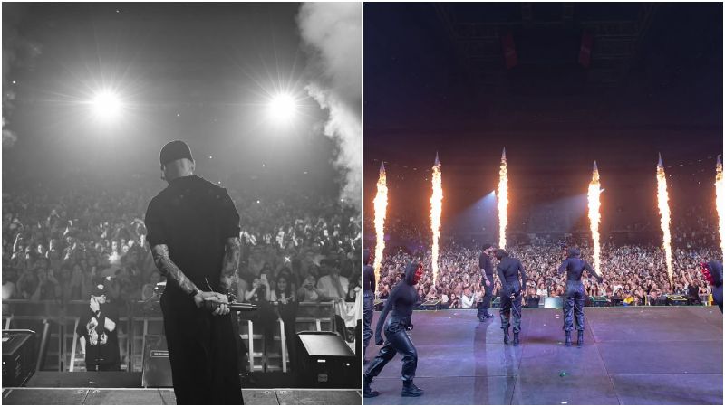 Arcángel publicó fotos del concierto en el que se logra ver el público frente a él.