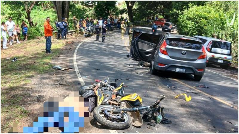 Una de las víctimas salió disparada tras impactar con el carro. Foto / Cortesía PNC