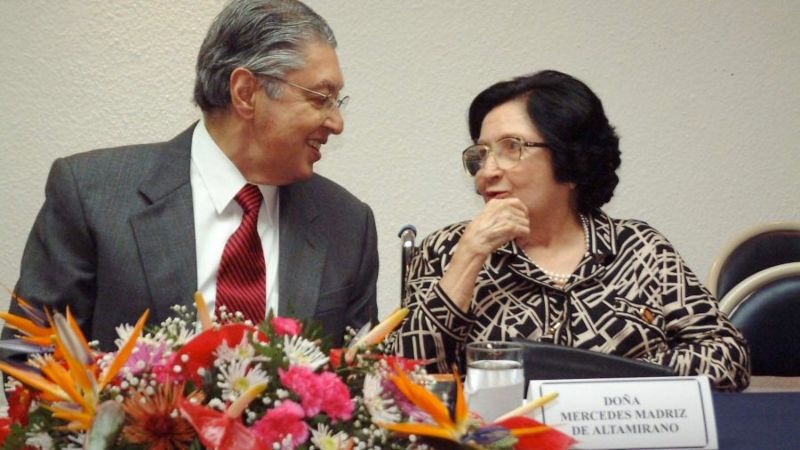 Doña Mercedes Madriz de Altamirano y su hijo, Ing. Enrique Altamirano Madriz.

