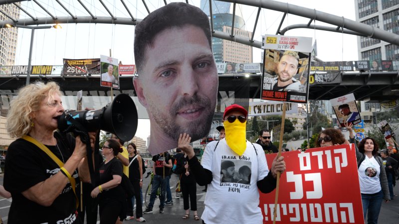 Protesta en Tel Aviv para pedir la liberación de los secuestrados. Foto/ Lissette Lemus