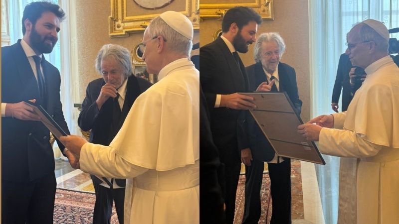 Al Pacino con el Papa León XIV