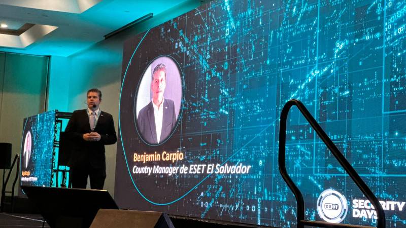 Benjamín Carpio, Country Manager de ESET El Salvador en el Security Day 2025