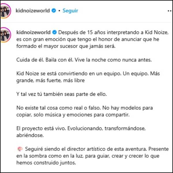 Comunicado DJ Kid Noize