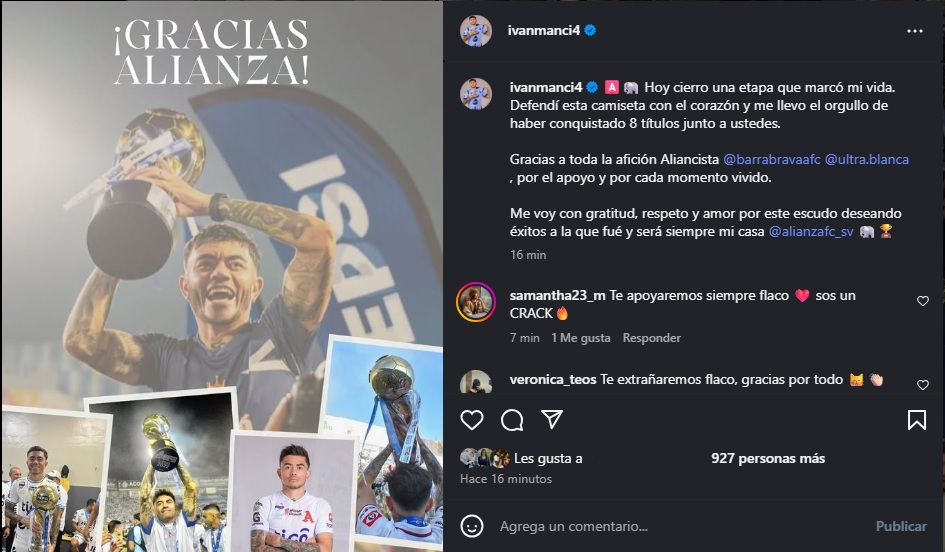 Farewell Ivan Mancia Alliance
