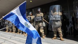 California National Guard stationed outside federal building in Los Angeles