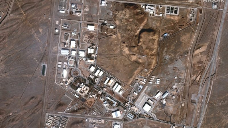Esta imagen satelital proporcionada por Maxar Technologies y tomada el 12 de febrero de 2025 muestra una descripción general de la instalación nuclear de Natanz en Irán, al sur de la capital, Teherán. Foto /AFP