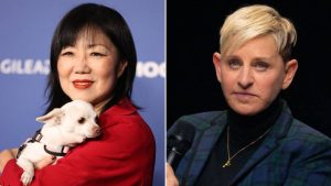 Comediantes estadounidenses Margaret Cho y Ellen DeGeneres