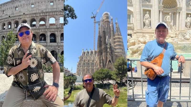 Las postales de Marito Rivera en lugares emblemáticos de España e Italia.  / 