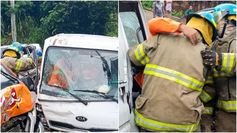 Con equipo especial fue liberado el hombre. Foto / Cortesía Bomberos