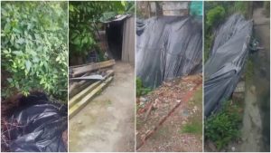 La zona ha sido cubierta con plástico, pero de igual forma se derrumba cada vez más. Foto EDH / Cortesía.