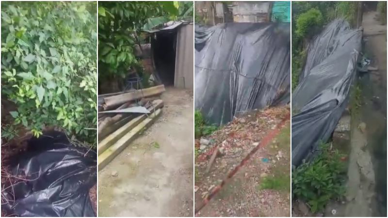 La zona ha sido cubierta con plástico, pero de igual forma se derrumba cada vez más. Foto EDH / Cortesía.