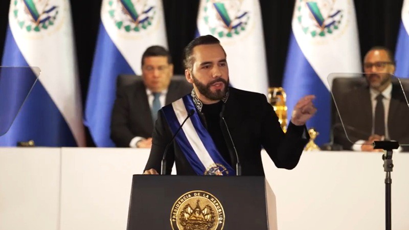 Nayib Bukele dio su discurso del sexto año de gobierno en el Teatro Nacional. Foto cortesía