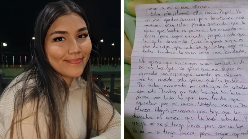 Merlys Oropeza escribió una carta en la que pidió perdón a sus padres. Foto: Redes Sociales