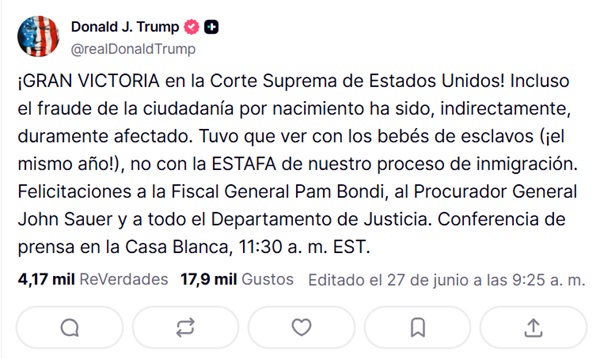 Trump en social Truth
