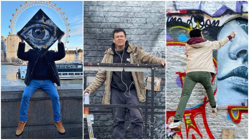 Muralista salvadoreño Abraham Osorio en Londres