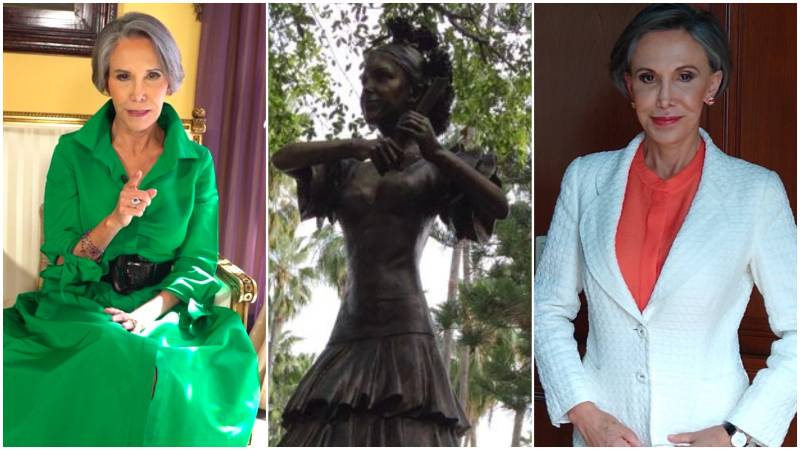 Actriz mexicana Florinda Meza y su estatua