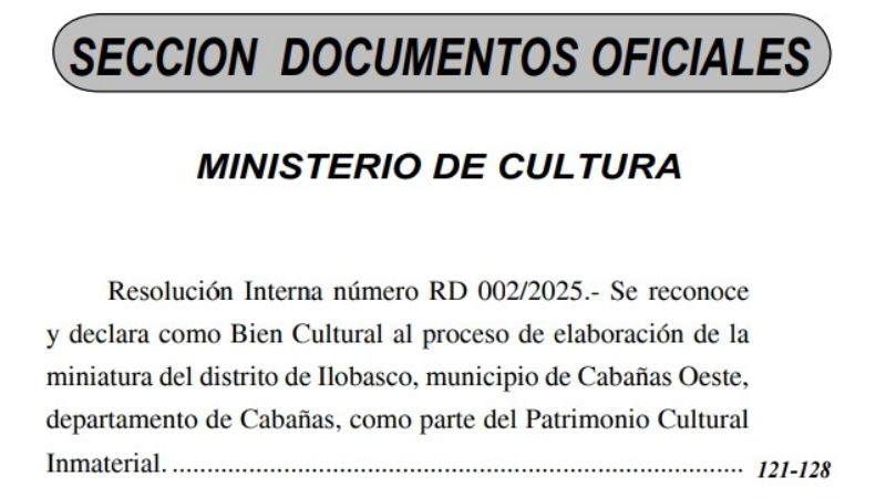 Declaración de Bien Cultural Miniatura Ilobasco