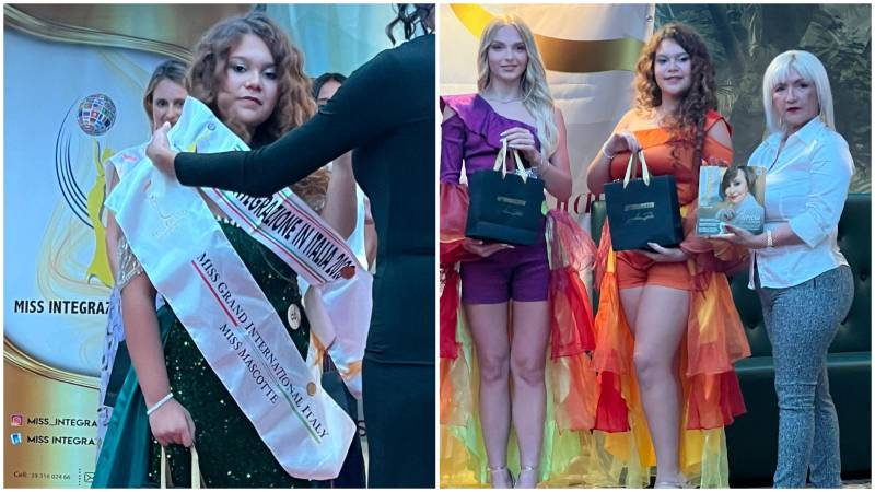 Camila Aguilar gana corona en certamen de belleza en Italia