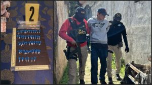 La Policía guatemalteca arrestó a una mujer y un hombre salvadoreños cerca de la Ciudad de Guatemala. Foto: PNC de Guatemala