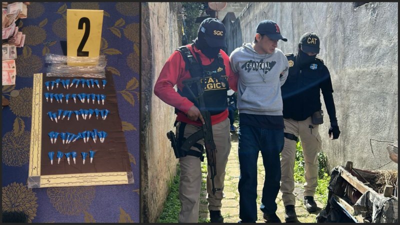 La Policía guatemalteca arrestó a una mujer y un hombre salvadoreños cerca de la Ciudad de Guatemala. Foto: PNC de Guatemala